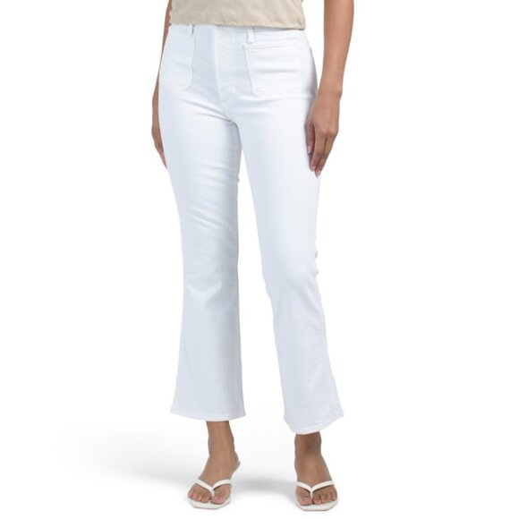 JOE'S White High Rise Cropped Bootcut Jeans With Patch Pockets